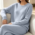 thumbnail image 5 of KICILVS Lounge Sets for Women Ribbed Knit Long Sleeve Top and Wide Leg Pants Set Casual Matching Pajama for Fall Travel Outfit, 5 of 9