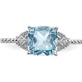 thumbnail image 5 of Sterling Silver Rhodium Plated Diamond And Sky Blue Topaz Ring (Size 9) Made In India qr4502bt-9, 5 of 5