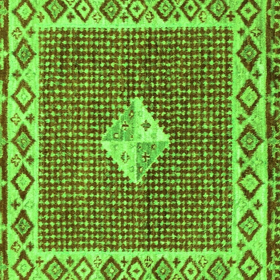 Ahgly Company Indoor Square Abstract Green Modern Area Rugs, 8' Square