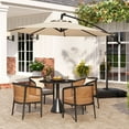 thumbnail image 4 of Gymax 10 FT Solar Offset Hanging Umbrella Patio Cantilever Umbrella w/ 32 LED Lights Beige, 4 of 10