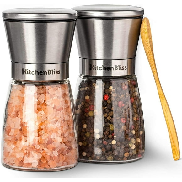 Juego profesional de molinillos de sal y pimienta: saleros y Kitchen Bliss KitchenBliss