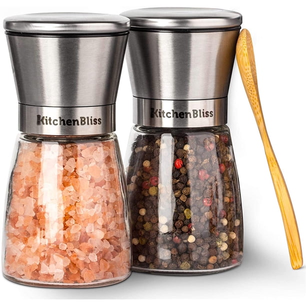 Juego profesional de molinillos de sal y pimienta: saleros y KitchenBliss KitchenBliss