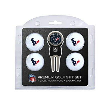 Team Golf NFL Houston Texans Regulation Size Golf Balls (4 Count) & Divot Tool with Removable Double-Sided Magnetic Marker