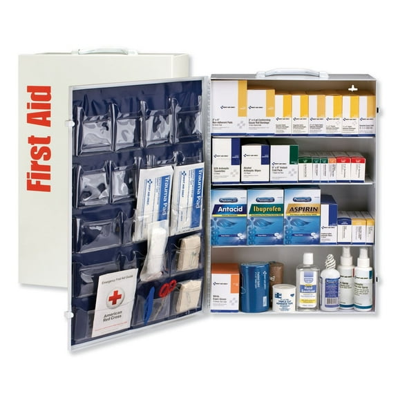 First Aid Only 90576 1461-Piece ANSI Class B  4 Shelf First Aid Station with Medications Included with Metal Case (1-Kit)