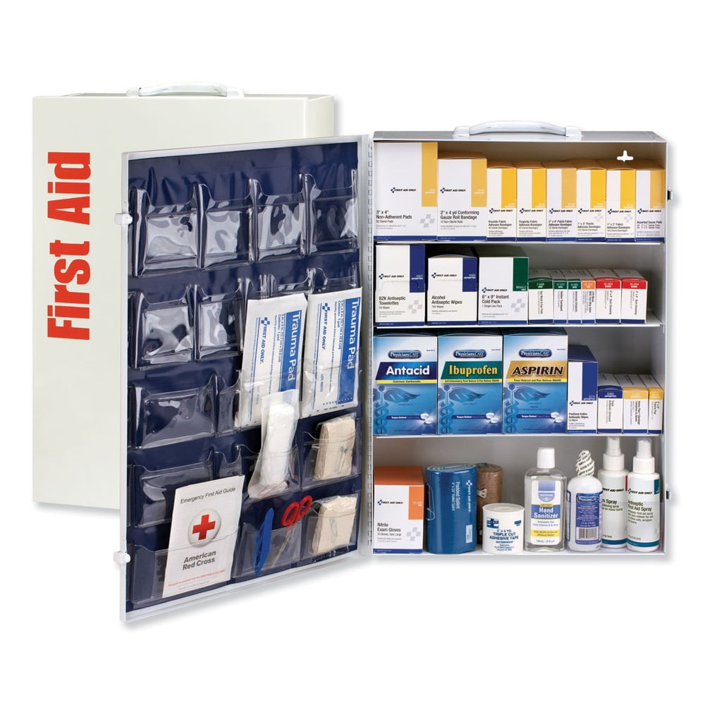 1461-Piece ANSI Class B+ 4 Shelf First Aid Station with Medications Included with Metal Case (1-Kit)