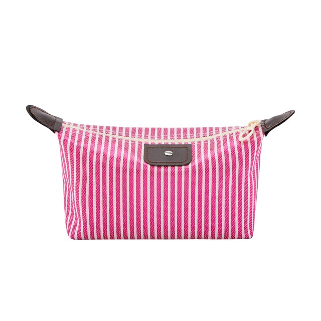 xiaxaixu Women Waterproof Makeup Bag, Classic Striped Cosmetic Organizer Multifunctional Pouch