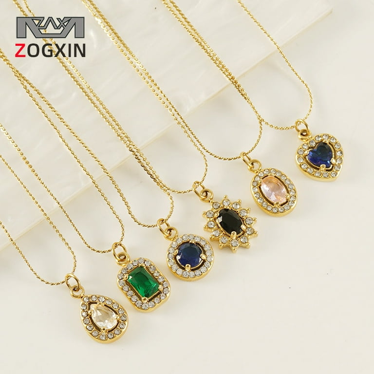 INS Style Double Layer Titanium Steel Pendant Necklace