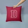 thumbnail image 2 of Letter D Initial Monogram - Maroon and White Fabric Decorative Pillow, 2 of 4