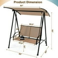 thumbnail image 2 of Topcobe 2-Seat Outdoor Canopy Swing with Comfortable Fabric Seat and Heavy-duty Metal Frame, Outdoor Patio Furniture for Balcony Garden Backyard -Beige, 2 of 10