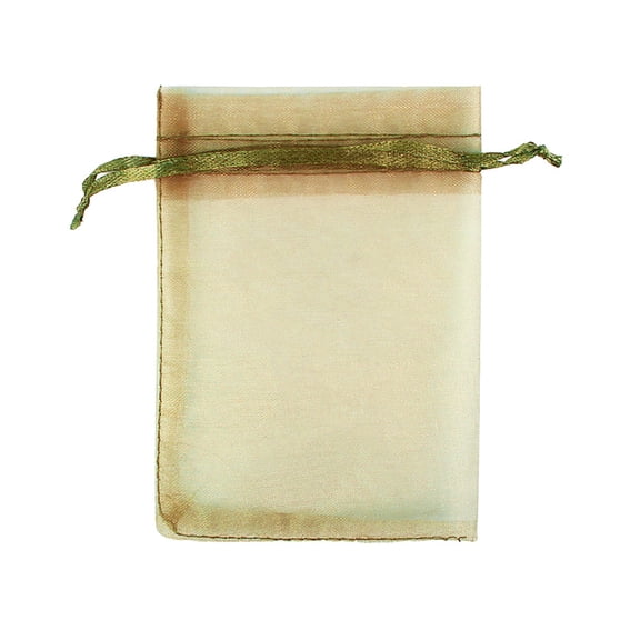 100 Pack Drawstring Organza Mesh Gift Bags, 2.75x3.54 Inch Tiny Pouch for Jewelry, Candy, Crafts, Christmas and Holiday Party Favor Packaging,Olive Green