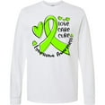 thumbnail image 3 of Inktastic Love, Care, Cure Lymphoma Awareness Lime Green Ribbon Hearts Long Sleeve T-Shirt, 3 of 5