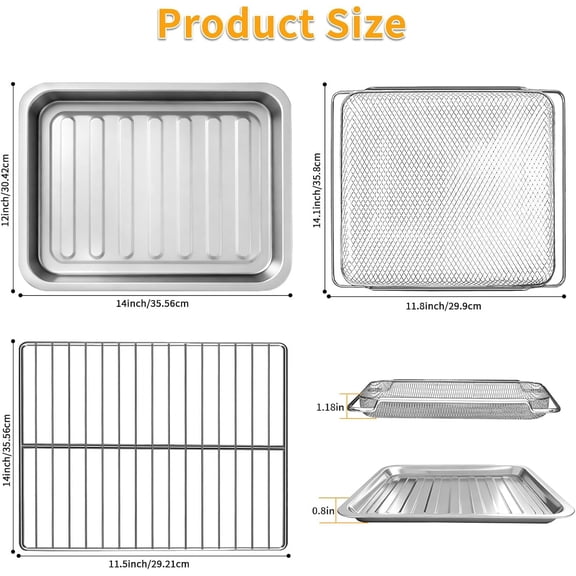 3-Pack Set Air Fryer Replacement Parts for Dual Zone 25 QT Air Fryer Convection Toaster Oven