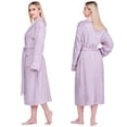 thumbnail image 5 of PAVILIA Robes For Women, Fleece Soft Fluffy Bathrobe, Plush Cozy Long Spa Robe, Satin Trim (L/XL, Lavender Purple), 5 of 9