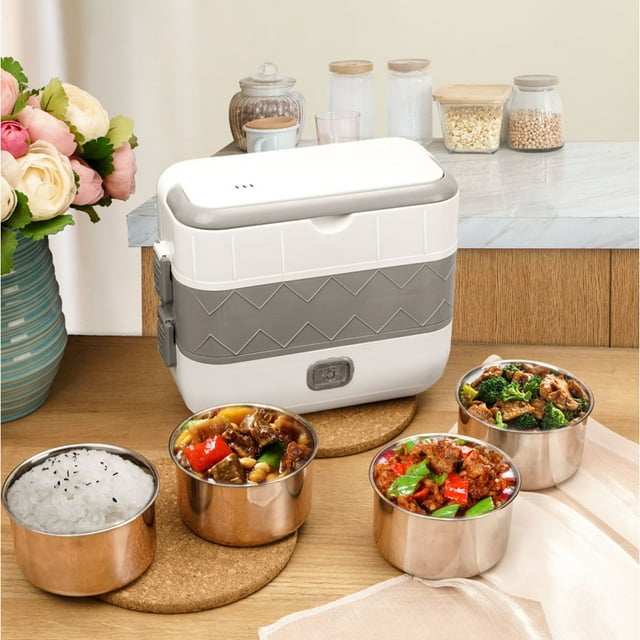 Boîte à Lunch Chauffante Électrique 200w Boîte Bento Multifonctionnelle avec Poignée