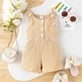 thumbnail image 2 of ShomPort Newborn Baby Boys Girls Soft Cotton Romper Sleeveless Solid Color Jumpsuit Infant Fall Pajama Sets, 2 of 9