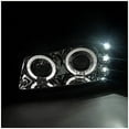thumbnail image 3 of Dual LED Halo Projector Headlight In Chrome Housing Clear Lens Made For And Compatible With 2003 - 2006 Chevy Chevrolet Silverado 02-06 Avalanche 02 03 04 05 06, 3 of 4