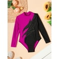 thumbnail image 3 of DPOIS Kids Girls Long Sleeve Sparkly Rhinestone Gymnastics Leotards Hot Pink 14, 3 of 7