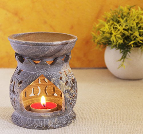 Details about   Incense burner soapstone carved,tea light holder,aromatherapy,fish details 
