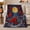 Red Cardinals in Snowy Evergreens with Golden Moon, variant on Glowing Lantern Cardinals Snowy Pines Peaceful Rustic, Festive Holiday Scene, Warm Flannel Blanket for Living Room and Reading Nook, Art Lovers Friendship Gift, Festive Home Decor