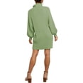 thumbnail image 6 of Women Turtleneck Long Lantern Sleeve Casual Loose Oversized Sweater Dress Soft Winter Pullover Dresses, 6 of 6