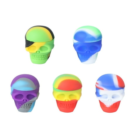 

Hemoton 5Pcs Portable Mini Silicone Storage Box Skull Shape Box for Outdoor Random Color