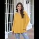 thumbnail image 5 of Blusas de Mujer de Larga con Cuello en V, Túnicas Casuales, Camisas Básicas, Blusas Holgadas Amarillo XXL, 5 of 7