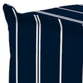 thumbnail image 3 of Jordan Manufacturing 20" x 20" Pursuit Navy Stripe Square Outdoor Pouf Ottoman with Flange, 3 of 9