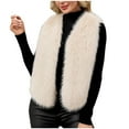 thumbnail image 5 of Ashirexll Womens Vests Outerwear, Fleece Vest Women, Warm Faux Fur Sleeveless Coat With V Neck For Winter Solid Color Outerwear, 5 of 7