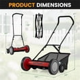thumbnail image 3 of 18 Inch 5 Blade Push Reel Lawn Mower with Grass Catcher Red, 3 of 5