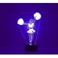 thumbnail image 3 of YSTIAN 3D Cheerleader Night Light Table Desk Optical Illusion Lamps 16 Color Changing Lights LED Table Lamp Xmas Home Love Birthday Children Kids Decor Toy Gift, 3 of 5