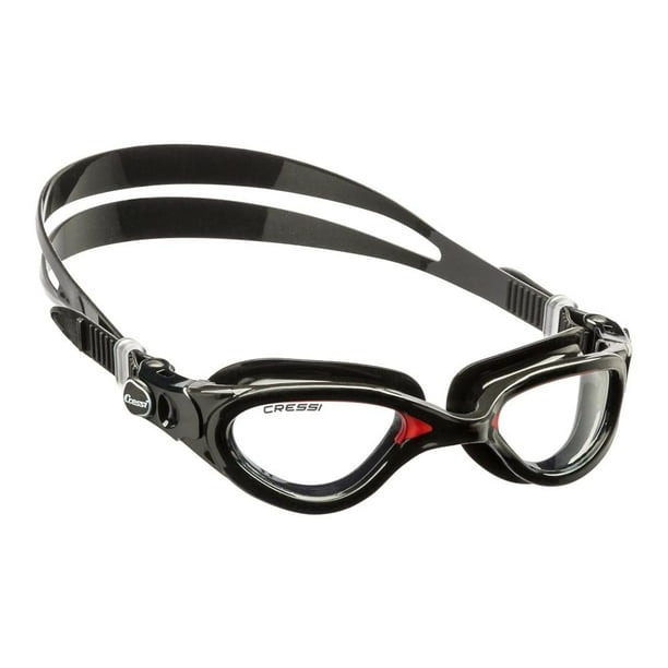 Goggle Cressi Flash Adulto Negro/Rojo Lente Claro