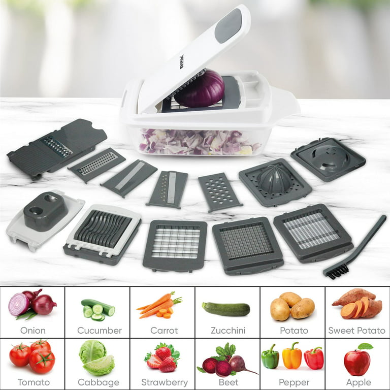 RUK Multi 22-in-1 Vegetable Chopper - Onion Chopper with Container