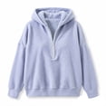 thumbnail image 4 of ClodeEU Women's Half Zip Hooded Reversible Fleece Long Sleeve Sweatshirt ,Casual Pullover Top ,Women's Plus S, 4 of 5
