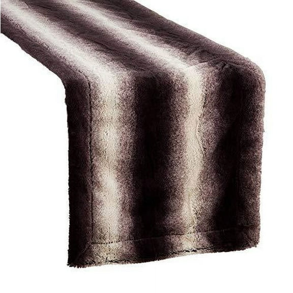Wilma Collection Country Faux Rabbit Fur Palette 16 x 72 Inch Table Runner