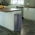 thumbnail image 5 of LAZY BUDDY 8 Gallon Kitchen Step Trash Can, Stainless Steel Garbage Can Rectangular Rubbish Bin with Lid, 5 of 7