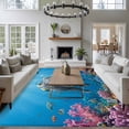 thumbnail image 4 of Funny Elephants Diving Washable Living Room Rugs 5'x8', Seafloor Corals Fish Oceans Modern Low Pile Throw Large Area Rug Non-Slip Sturdy Edge Binding Carpet for Living Room Kitchen Office, 4 of 9