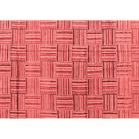Ahgly Company Machine Washable Indoor Rectangle Abstract Red Modern Area Rugs, 2' x 3'