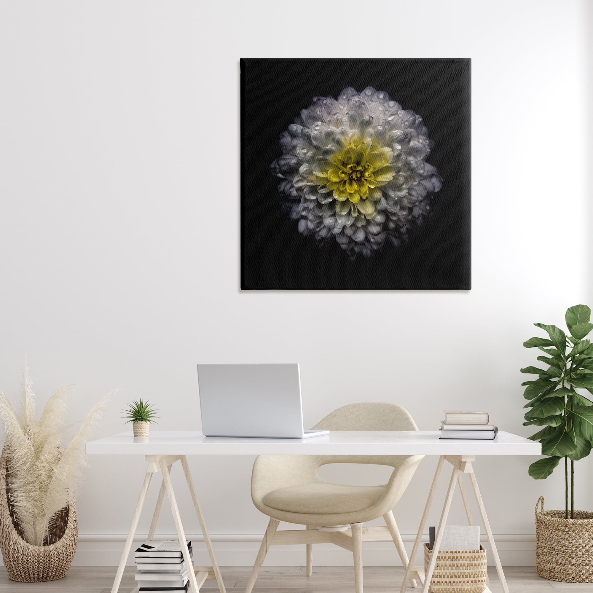 White And Yellow Mum Canvas Wall Art, design by Brian Carson Photography