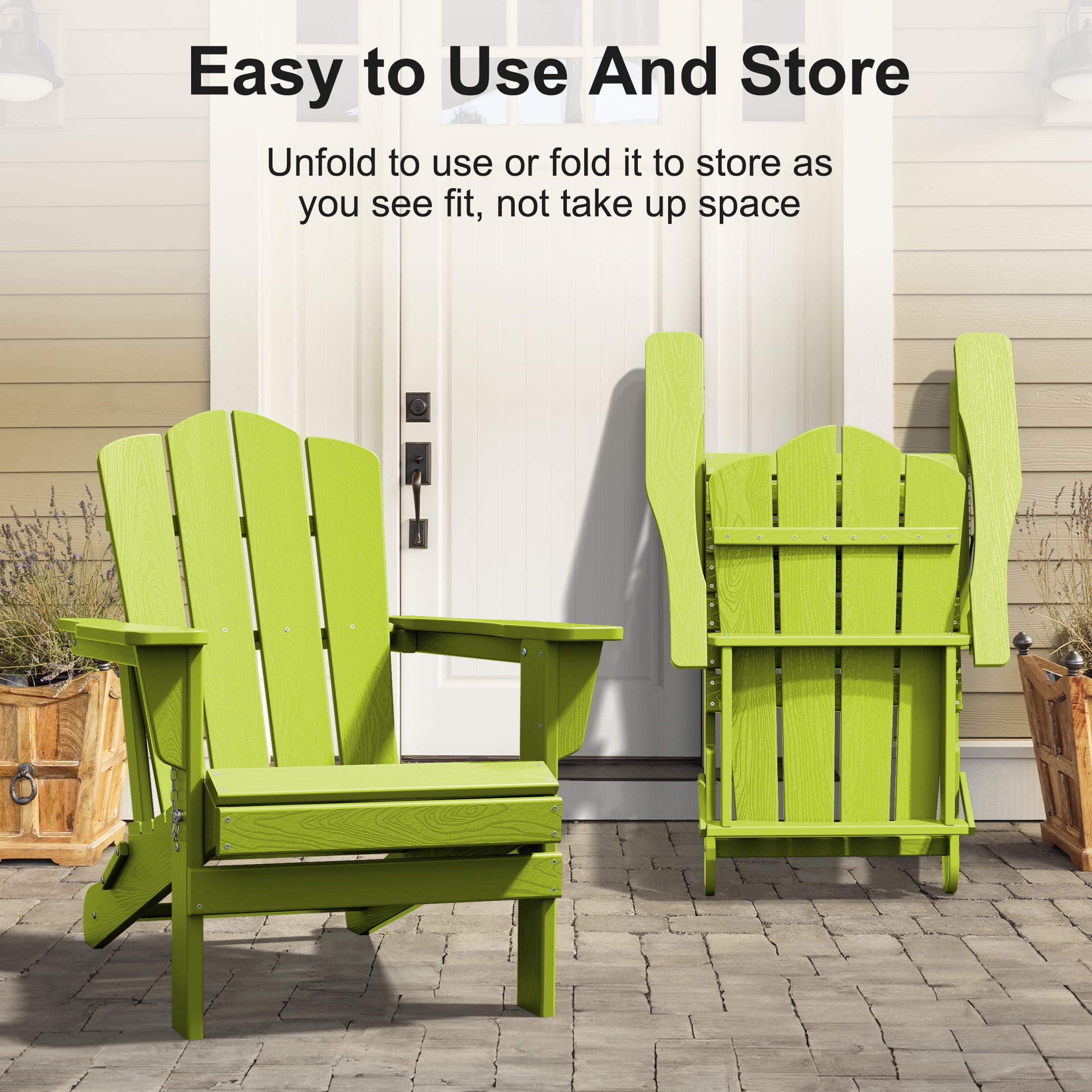 lime green resin adirondack chairs