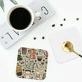 thumbnail image 5 of Kll Square Drink Coasters Set Of 4,Pu Leather Absorbent Coasters Set Decorative Coffee Cup Coasters Housewarming Gift For Home Decor-Coffee Makers Macaroons Chocolate, 5 of 9