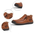 thumbnail image 4 of Men's Handmade Leather Driving Boots, Arch Support, Leather On Outdoor Casual Shoes, Waterproof Breathable Comfortable Walking Shoes For Daily Wear With Side Zipper Design, 4 of 8