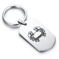 thumbnail image 1 of Stainless Steel Cancer Zodiac (Crab) Dog Tag Keychain Circle Ring, 1 of 2