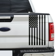 BOGAR TECH DESIGNS Precut American Flag Side Rear Tailgate Decal Sticker fits Most Pick Up Trucks, Matte Black