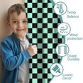 thumbnail image 3 of Blackout Kids Curtains,Black and Mint Green Checkerboard Pattern Childrens Insulated Curtains Set Of 2,Bedroom Essentials,Toddler Room Decor 42"x63", 3 of 5