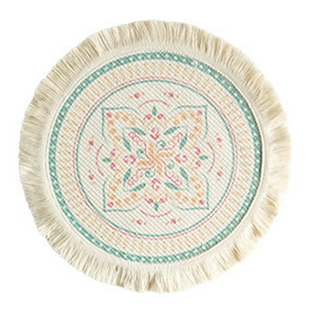 

Xmarks Boho Round Table Plate Mats Modern Dinner Braided Beige Table Placemats