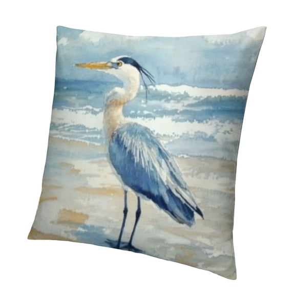 Summer Coastal Nautical Ocean Sea Wave Pelican Decorative Pillow Cases Farmhouse Bird Cushion Cover for Couch Sofa Outdoor