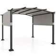 thumbnail image 2 of Costway 10' x 10' Outdoor Pergola with Retractable Sunshade Canopy Anchored Plates Patio Grey, 2 of 11