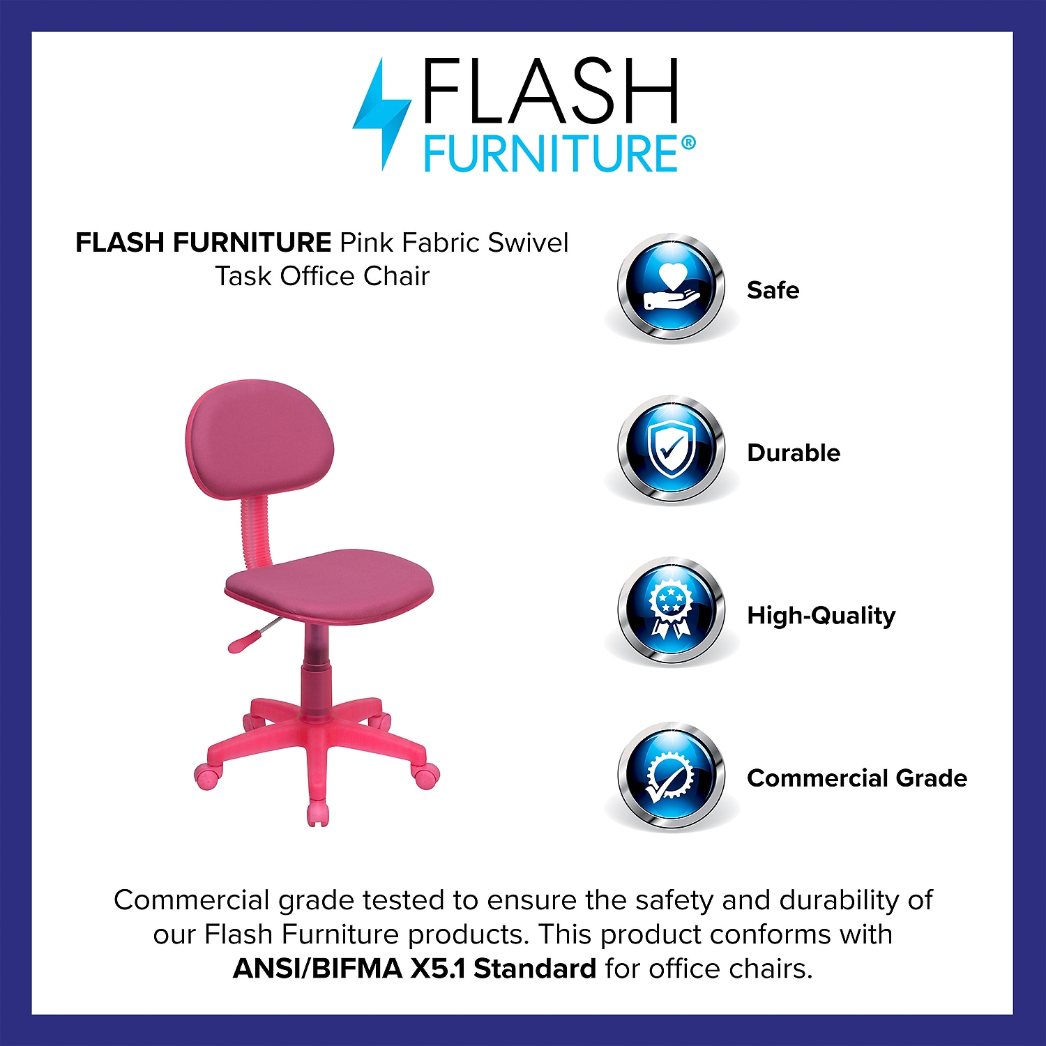 Flash Furniture Pink Mesh Swivel Task Office Chair - image 4 of 9