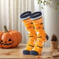 thumbnail image 2 of Halloween socks, 3 pairs of popular street socks, warm, sweat absorbing, and odor proof pumpkin socks, and mid socks 7-13, 2 of 5