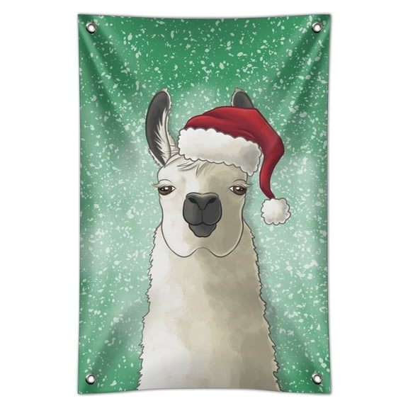 Fa La La La Llama Christmas Santa Hat Home Business Office Sign